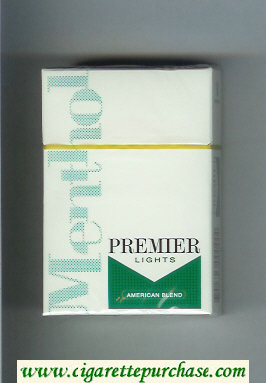 Premier Menthol Lights American Blend cigarettes hard box