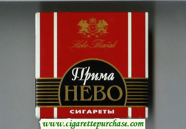 Prima Nevo red and black cigarettes wide flat hard box