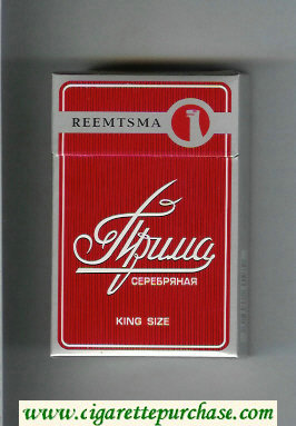 Prima Serebryanaya Reemtsma red cigarettes hard box