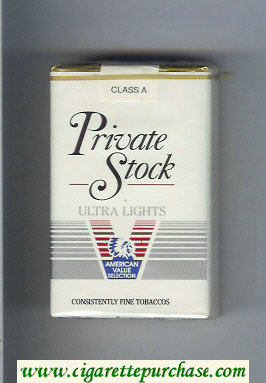 Private Stock Ultra Lights cigarettes soft box