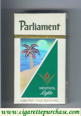 Parliament Lights Menthol 100s cigarettes hard box