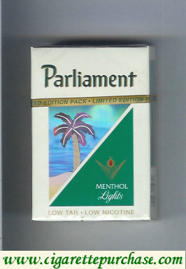 Parliament Lights Menthol 100s cigarettes hard box