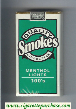 Quality Smokes Menthol Lights 100s cigarettes soft box
