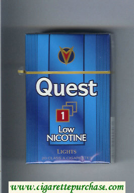 Quest 1 Low Nicotine Lights cigarettes hard box
