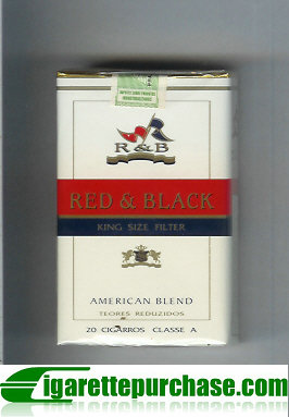 R and B Red and Black American Blend cigarettes soft box