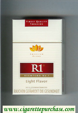R1 Reemtsma No 1 Light Flavor American Blend cigarettes hard box