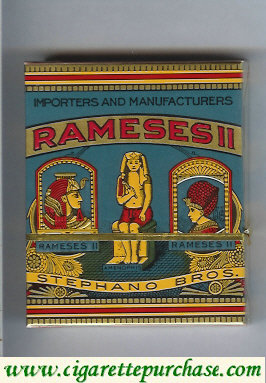 Rameses II blue cigarettes wide flat hard box