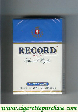 Record Special Lights Finest Flavor cigarettes hard box