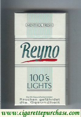 Reyno 100s Lights Menthol Fresh cigarettes hard box