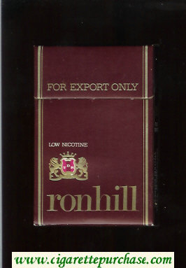 Ronhill Low Nicotine cigarettes brown hard box