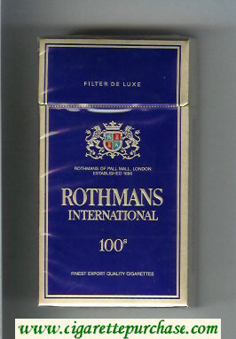 Rothmans International 100s cigarettes hard box