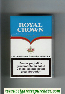 Royal Crown English Blend cigarettes white and light blue hard box