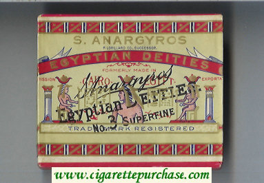 S.Anargyros Egyptian Deities cigarettes wide flat hard box