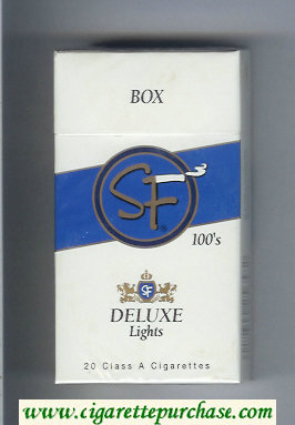 SF Deluxe Lights 100s cigarettes hard box