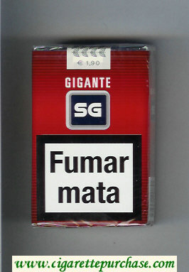 SG Gigante cigarettes red and black and grey soft box