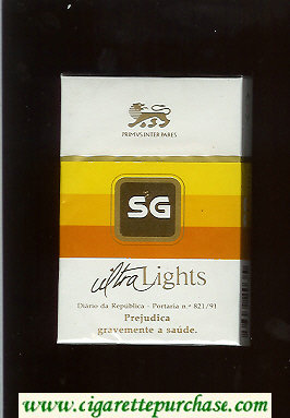 SG Ultra Lights cigarettes hard box