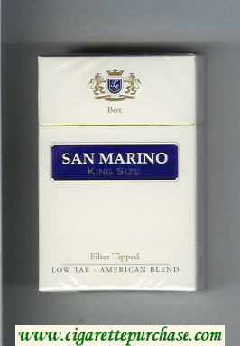 San Marino cigarettes white and blue hard box