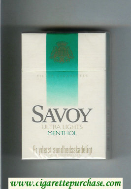 Savoy Ultra Lights Menthol cigarettes hard box