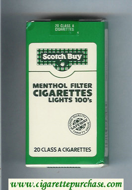 Scotch Buy Safeway Menthol Filter Cigaretess Lights 100s cigarettes soft box