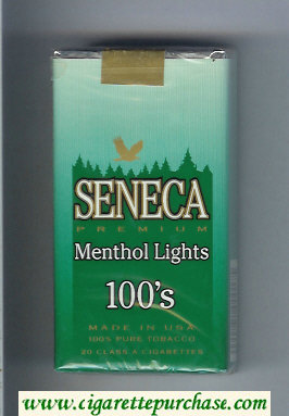 Seneca Premium Menthol Lights 100s cigarettes soft box