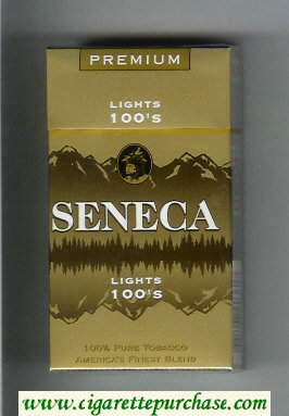 Seneca Lights 100s cigarettes hard box