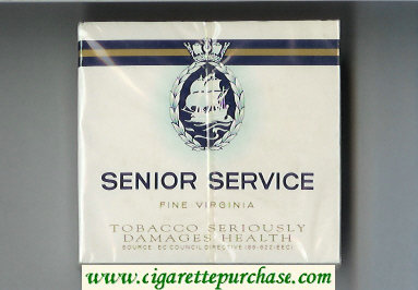 Senior Service Fine Virginia cigarettes wide flat hard box