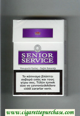 Senior Service cigarettes white and violet hard box