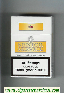 Senior Service cigarettes white and yellow hard box