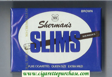 Sherman's Slims Brown wide flat hard box Cigarettes