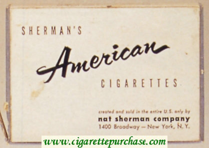 Sherman's American Cigarettes wide flat hard box