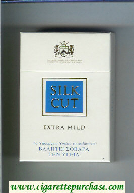 Silk Cut Extra Mild cigarettes white and blue hard box