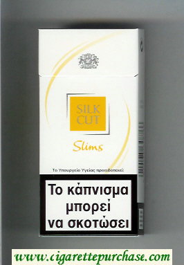 Silk Cut Slims 100s cigarettes white and yellow hard box