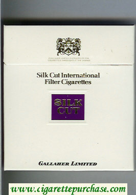 Silk Cut 100s cigarettes white and violet wide flat hard box