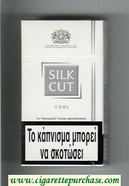 Silk Cut 100s cigarettes white and silver hard box