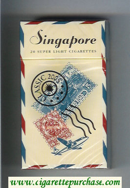 Singapore Super Light 100s cigarettes hard box