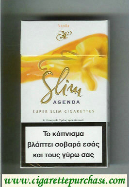 Slim Agenda Vanilla 100s cigarettes hard box