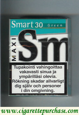 Smart 30 Green Maxi cigarettes Menthol Taste hard box