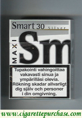 Smart 30 Silver Maxi cigarettes Fine Taste hard box
