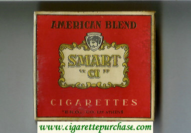 Smart 'a' American Blend cigarettes wide flat hard box