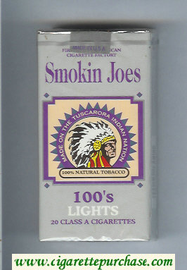 Smokin Joes 100s Lights cigarettes soft box