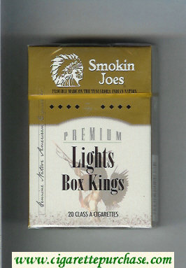 Smokin Joes Premium Lights Box Kings cigarettes hard box