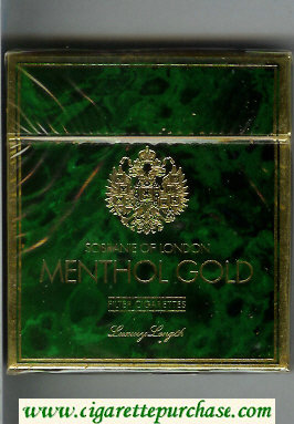 Sobranie of London Menthol Gold 100s cigarettes wide flat hard box