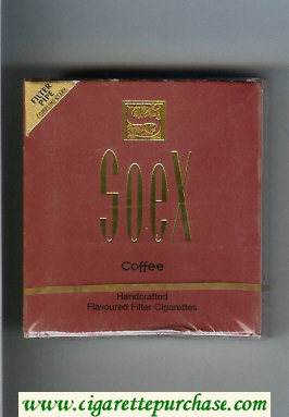 Soex Coffee cigarettes wide flat hard box