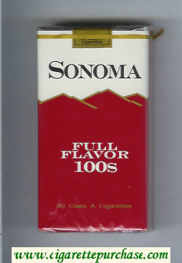 Sonoma Full Flavor 100s cigarettes soft box