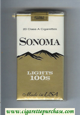Sonoma Lights 100s cigarettes soft box