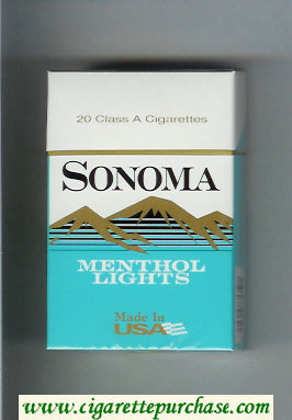 Sonoma Menthol Lights cigarettes hard box