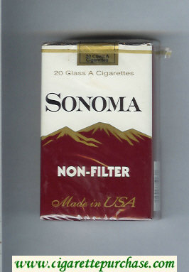Sonoma Non-Filter cigarettes soft box