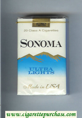 Sonoma Ultra Lights cigarettes soft box