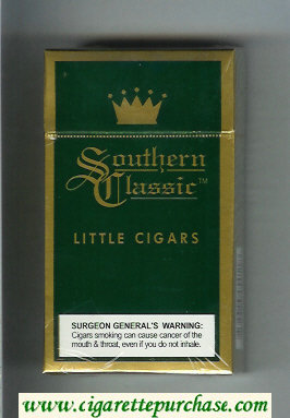Southern Classic Little Cigars 100s cigarettes Menthol hard box