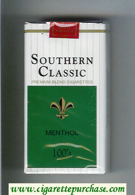 Southern Classic Menthol 100s cigarettes soft box